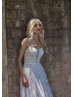 Strapless Ivory Lace Open Back Dreamy Wedding Dress
